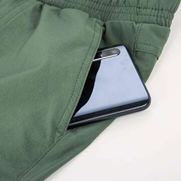 Maacie Pregnancy Golf Active Outdoor Summer Shorts Stretch Hiking Cargo Shorts Olive Green S