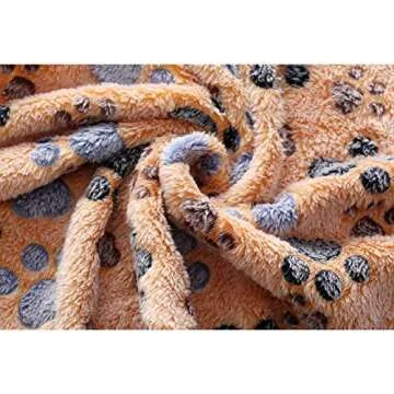 1 Pack 3 Blankets Super Soft Fluffy Premium Fleece Pet Blanket Flannel Throw for Dog Puppy Cat Paw Brown/Pink/White Small New