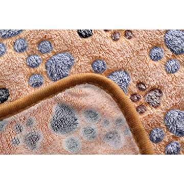 1 Pack 3 Blankets Super Soft Fluffy Premium Fleece Pet Blanket Flannel Throw for Dog Puppy Cat Paw Brown/Pink/White Small New