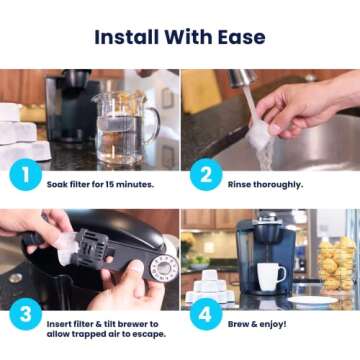 12 Pack Keurig Filter Replacement by K&J - Compatible with Keurig Coffee Machine (2.0 and older)