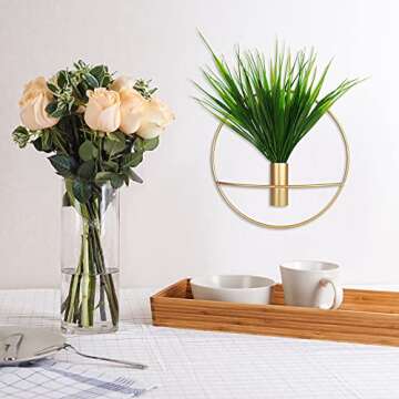 EVNNO 2 Park Gold Plant Wall Decor Decoration Holder For Display Dried Fake Flowers can be Used for Family Gatherings,Gifts and Party Activities.