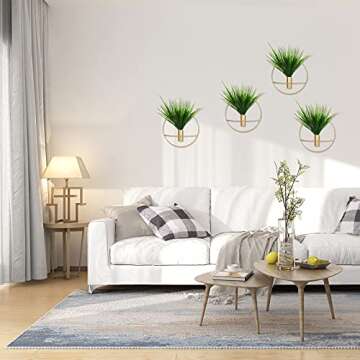 EVNNO 2 Park Gold Plant Wall Decor Decoration Holder For Display Dried Fake Flowers can be Used for Family Gatherings,Gifts and Party Activities.