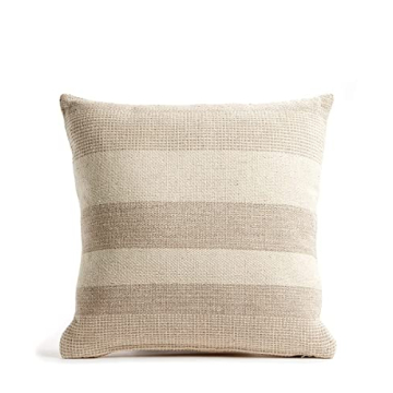 Giftcraft Textured Decorative Throw Pillow - 18x18 Beige Stripe