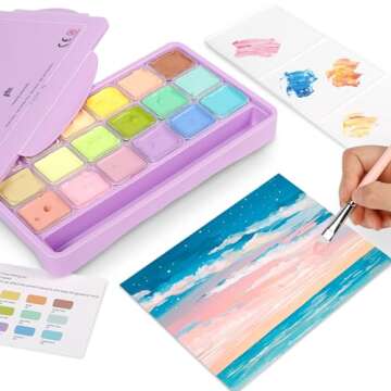 HIMI Pastel Gouache Set - 18 Colors in Jelly Cups