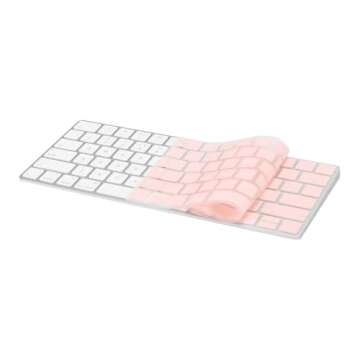 MOSISO Keyboard Cover Compatible with iMac Wireless Magic Keyboard Skin Type Protector, 2015 US Version (MLA22LL/A, A1644), Soft Protective Ultra Thin, Rose Quartz