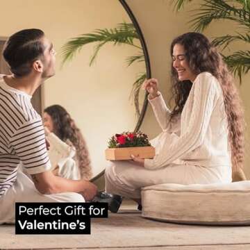 Flora Decor Box | Handmade Preserved Red Real Rose, Eternal Flowers Rose Gifts for Women, Mom, Wife and Girlfriend on Christmas, Valentines Day, Mothers Day, Anniversary, Birthday Gifts for Her