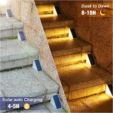 VOLISUN Solar Stair Lights Outdoor Waterproof LED Step Lights