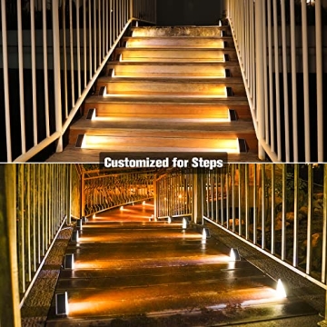 VOLISUN Solar Stair Lights Outdoor Waterproof LED Step Lights