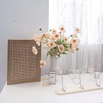 Kamang Artificial Poppy Silk Flowers (3 Stems) for Home Decor, Wedding Bouquet. Faux Poppy Flower Ce...