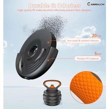 CANMALCHI 6 in 1 Adjustable Dumbbell Kettlebell Barbell Set 44lbs Weight Dumbbells Set,Multifunctional Workout Dumbbells Set for Home Gym Fitness Strength Training Exercise