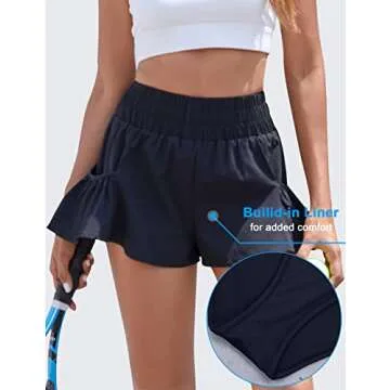 BMJL Women's High Waisted Gym Shorts with Pockets