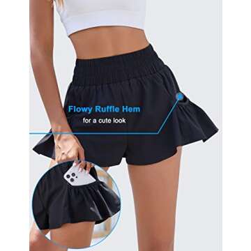 BMJL Womens High Waisted Shorts Athletic Running Shorts Workout Gym Quick Dry Flowy Shorts with Pockets