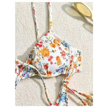 Chic MakeMeChic Women's Underwire High Cut Bikini Set