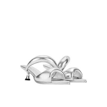 JW PEI Women's Sara Mule Heeled Sandals - Silver