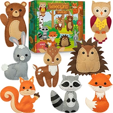 Craftorama Sewing Kit for Kids, Fun and Educational Animal Craft Set for Boys and Girls Age 7-12, Se...