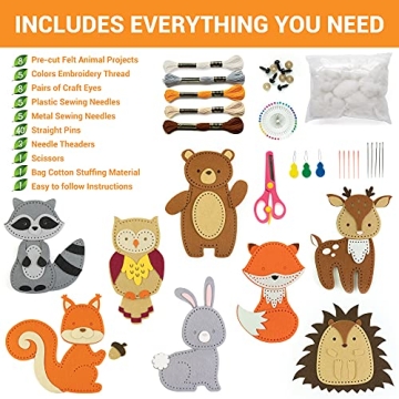 Craftorama Sewing Kit for Kids - Fun Animal Craft Set