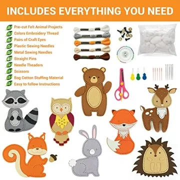 Craftorama Sewing Kit for Kids - Fun Animal Craft Set