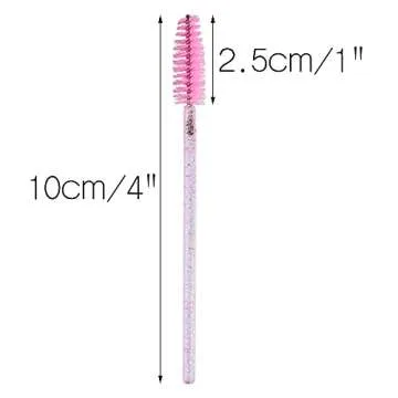 GCQQ 50PCS Crystal Pink Mascara Wands for Beautiful Lashes