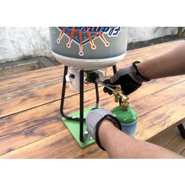 Flame King Refillable 1LB Empty Propane Cylinder Tank with Refill Kit and CGA600 Connection - Reusable, Safe and Legal Refill Option, DOT Compliant