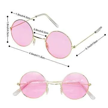 Xplanet 4 Pieces Hippie Costume Set, 60s 70s Hippie Party Accessories for Women Men, Includes Rainbow Peace Sign Necklace,Flower Crown Headband, Peace Sign Earrings and Hippie Sunglasses