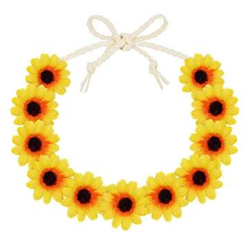 Xplanet 4 Pieces Hippie Costume Set, 60s 70s Hippie Party Accessories for Women Men, Includes Rainbow Peace Sign Necklace,Flower Crown Headband, Peace Sign Earrings and Hippie Sunglasses