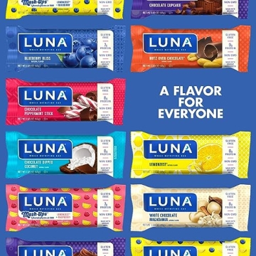 LUNA Bar Variety Pack - Gluten-Free Protein Snacks - 12 Count