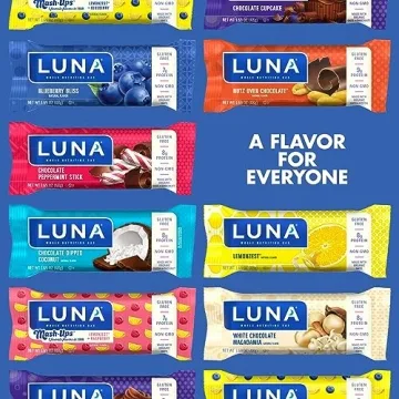 LUNA Bar Variety Pack - Gluten-Free Protein Snacks - 12 Count