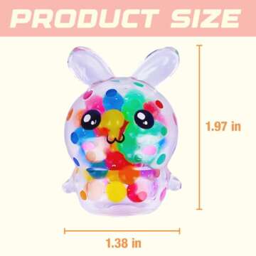 Exun 12 Pcs Easter Bunny Mini Squeeze Balls for Kids