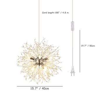 Dellemade 8-Light Plug-in Sputnik Chandelier for Elegant Lighting