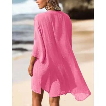 Stylish Women's Swimsuit Coverups - AI'MAGE V-Neck Tunic Tops