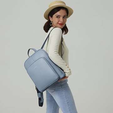 BOSTANTEN Leather Backpack Purse for Women - Casual Style