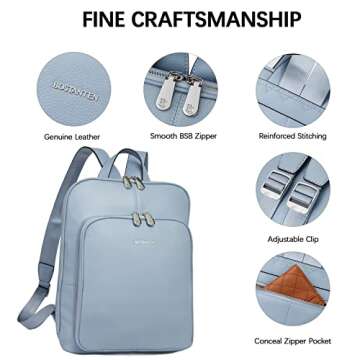 BOSTANTEN Leather Backpack Purse for Women - Casual Style