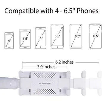 Avantree Phone Clip Holder & LED Light for All Devices