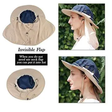 JORMATT UV Protection Outdoor Sun Hat with Neck Flap 50+