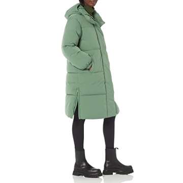 Amazon Essentials Women's Oversized Long Puffer Jacket (Available in Plus Size), Sage Green, Medium