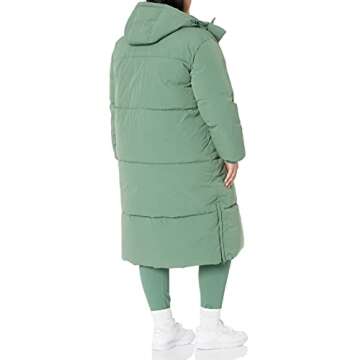 Amazon Essentials Women's Oversized Long Puffer Jacket (Available in Plus Size), Sage Green, Medium
