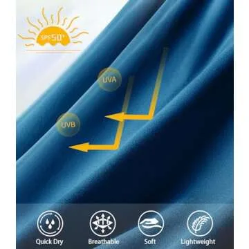 NORTHYARD Men's Sun Protection UPF 50+ Shirts Long Sleeve Running Workout Athletic Gym Shirt UV Swim Fish Rash Guard Hiking DARKBLUE XL