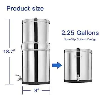 FACHIOO 2.25G Gravity-Fed Water Filter NSF Certified