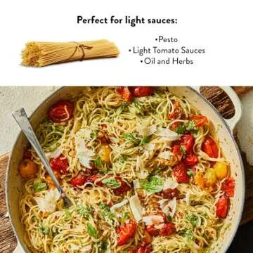 DeLallo Capellini Pasta, 1 Pound Bag, 8 Pack, Angel Hair, Made in Italy, Cooks in 4 Minutes, Made with Durum Wheat Semolina Flour, Non-GMO