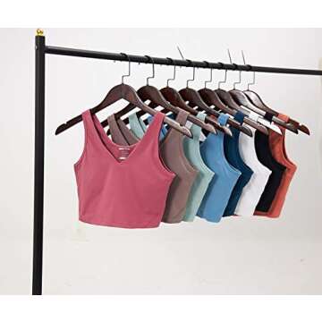 ALISISTER Women's Longline Sports Bra Padded Workout Crop Tank Tops Comfy Seamless Cami Bralette Yoga Gym Activewear Running Wirefree Camisole Bra Shirt Solid White