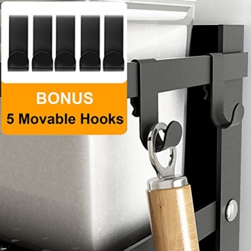 Magnetic Spice Rack 4 Tier Kitchen Organizer with Hooks