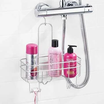 Compact iDesign Hanging Shower Organizer with Hooks