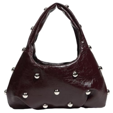 YFGBCX Studded Purse: Trendy Y2K Crescent Shoulder Bag for Women