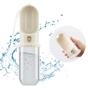 MIU PET Portable Dog Water Bottle, 15 OZ, Dog Travel Water Bottle Dispenser for Walking & Hiking, Leak Proof & Dishwasher Safe, Food Grade Plastic