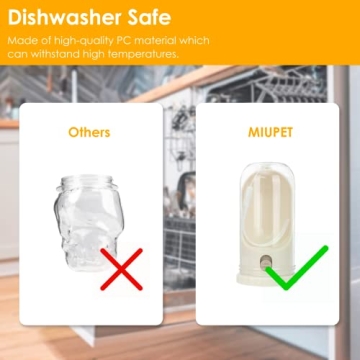 MIU PET Portable Dog Water Bottle, 15 OZ, Dog Travel Water Bottle Dispenser for Walking & Hiking, Leak Proof & Dishwasher Safe, Food Grade Plastic