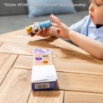 Melissa & Doug Sticker Wow!™ Mini Activity Pad and 200+ Refill Stickers for Sticker Stamper Arts and Crafts Fidget Toy Collectibles – Assorted Surprise Stickers
