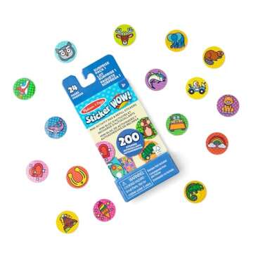 Melissa & Doug Sticker Wow!™ Mini Activity Pad and 200+ Refill Stickers for Sticker Stamper Arts and Crafts Fidget Toy Collectibles – Assorted Surprise Stickers