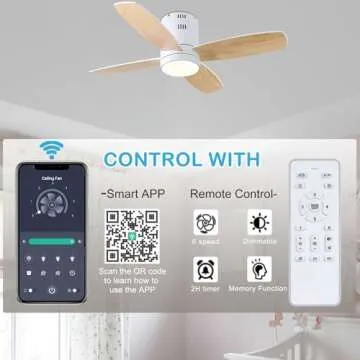 Ohniyou Ceiling Fan with Lights - Smart & Quiet Design
