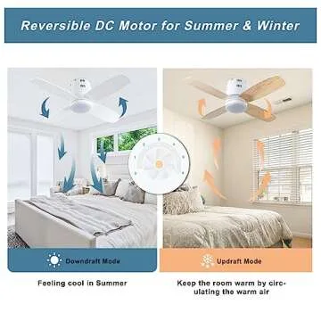 Ohniyou Ceiling Fan with Lights - Smart & Quiet Design