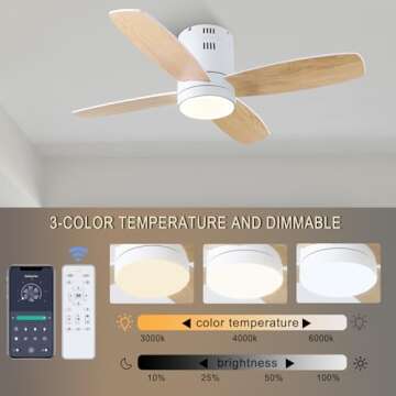 Ohniyou Ceiling Fan with Lights - Smart & Quiet Design